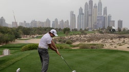  Richard Sterne sank a birdie on  to take a one-shot lead over Danish youngster Thorbjorn Olesen and two others after the second round of the Dubai Desert Classic on Friday.